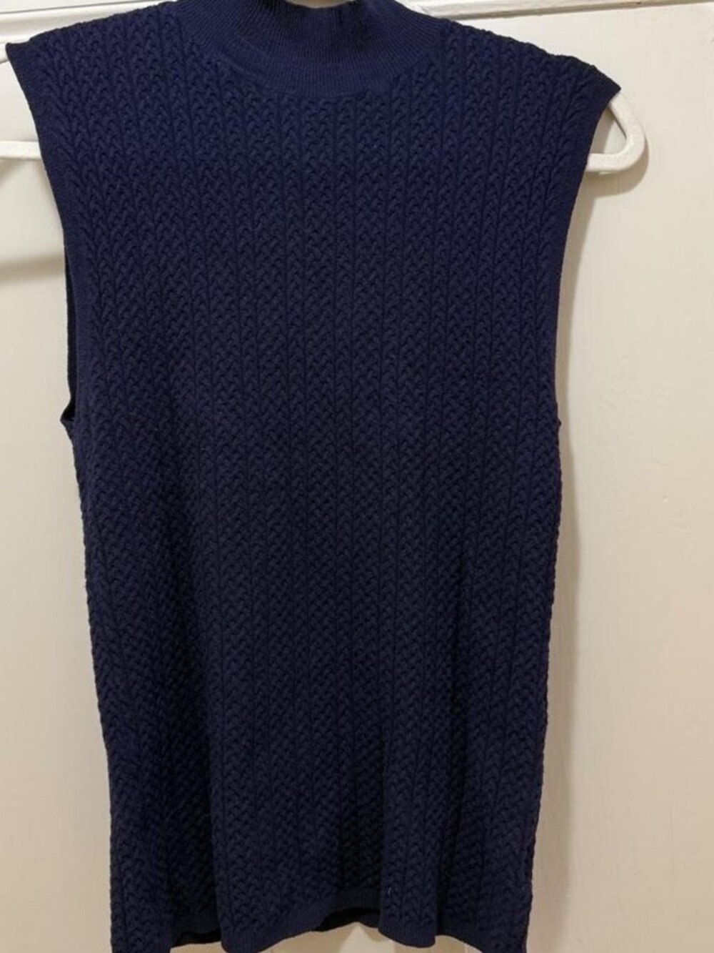 Theory Navy Mock Neck Top — S
